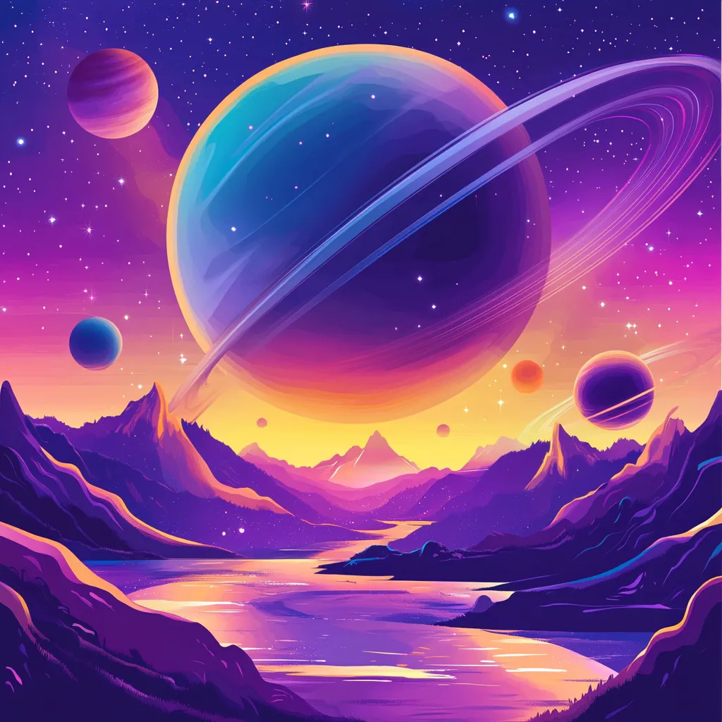 Neon desert casino landscape